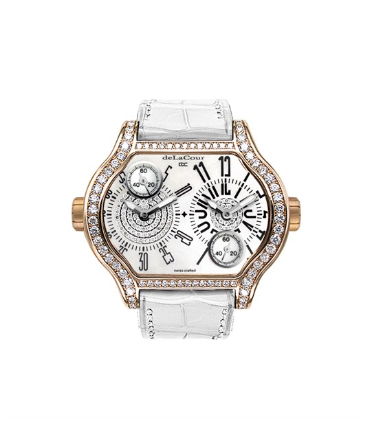 Replica DeLaCour City 2 Rose Gold MOP WAPG0116-0777-White Replica Watch